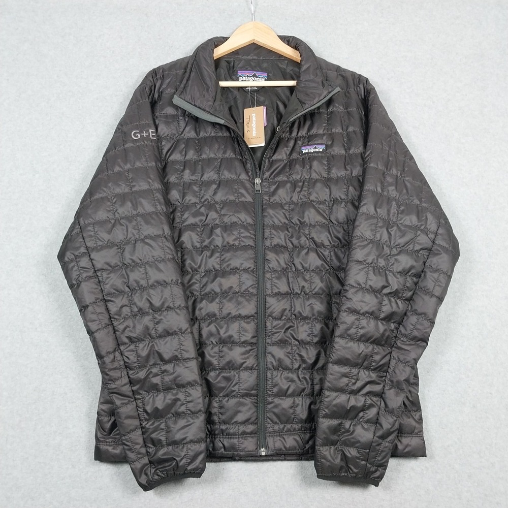 Patagonia Nano Puff Jacket Mens XL Black Primaloft Packable Hiking Full Zip